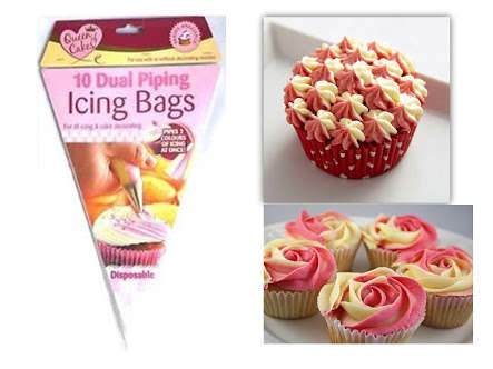 DUAL  icing piping bag with plastic nozzle