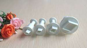 Fondant small tiny diamond plunger Cutter 4 Piece