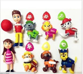 Paw Patrol, plastic figurine set. perfect to use as cake toppers, NB without packagin