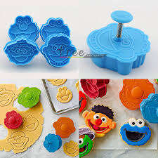 Sesame street Fondant plunger Cutter 4 piece set