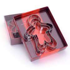 Metal Christmas Gingerbread man cookie cutter set , 3pc