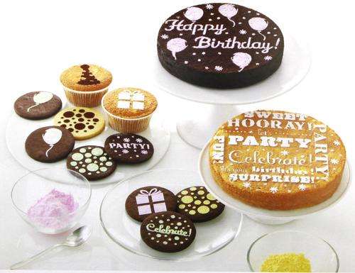 Cake stencils, cake and cupcake, variety pack