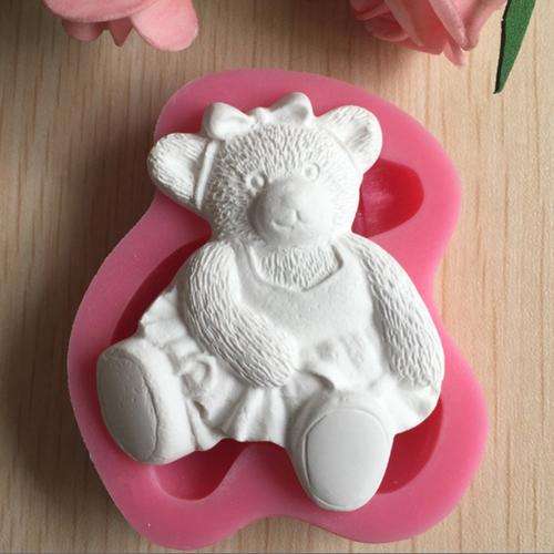 Silicone fondant  mould cute bear,  size of moulds 5x4
