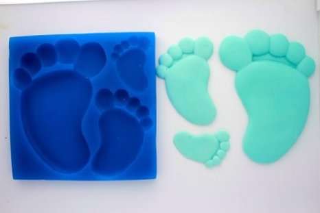 Baby shower  baby foot fondant  mould, big 10.5x7.5, med 7x4.5cm, sml 4.5x3cm