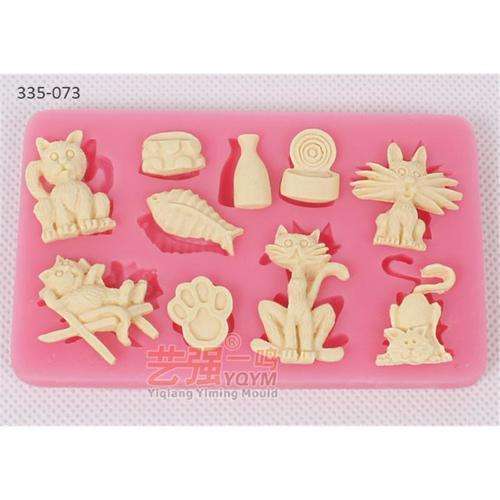 Silicone fondant cat mould