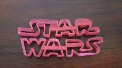 Star wars logo fondant cutter, size of both words together 7.5x3cm