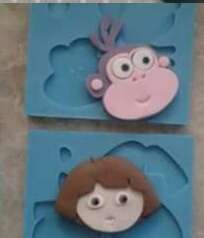 Silicone mould Dora and Boots assemble it. (set of 2 moulds)