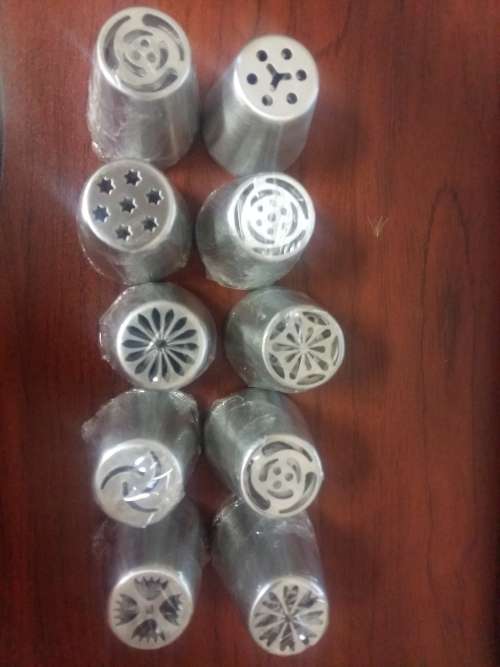 10 piece large Russian cake decorating metal nozzle set, SET A