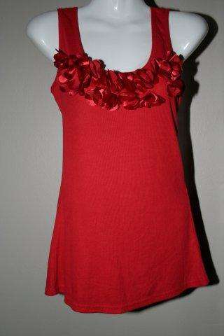 Red  Top with flower detail, Size L, Was R70 Now R40