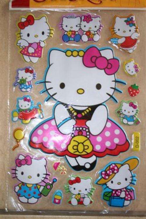 Hello kitty puffy stickers, Large