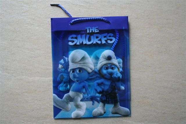 Smurf gift bag17.5cm x 23cm, perfect for kiddies parties, loot bag