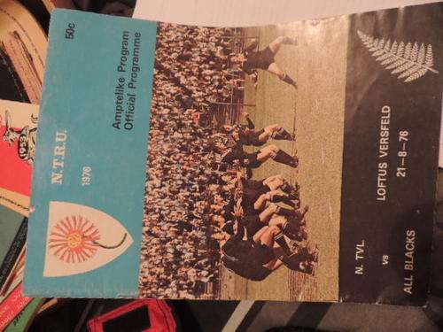 Official Programme - N.TVL vs. All Blacks 21 August 1976