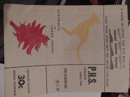 Official Programme - Australia vs. Far North 29 July 1969