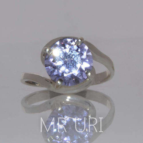 4 Carat, Lavender Cr Diamond , Solid 925 Silver, Ring Size 8.5