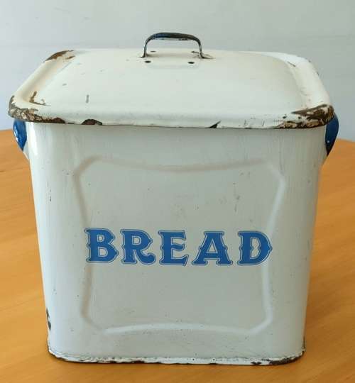 Vintage Enamel Bread Tin
