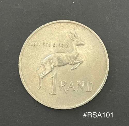 1967 South Africa (RSA) R1.00 coin - `English` Circulated, 16 Grams (RSA101)