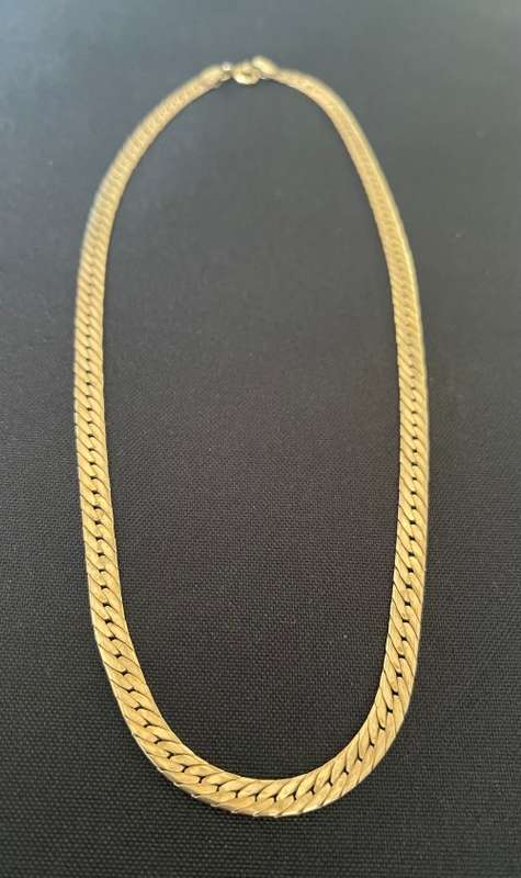 9CT SOLID GOLD (375) NECKLACE - 5MM WIDE and 440MM LONG (14.73 GRAMS)