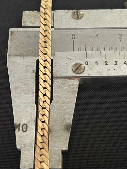 9CT SOLID GOLD (375) NECKLACE - 5MM WIDE and 440MM LONG (14.73 GRAMS)