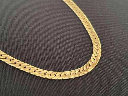 9CT SOLID GOLD (375) NECKLACE - 5MM WIDE and 440MM LONG (14.73 GRAMS)