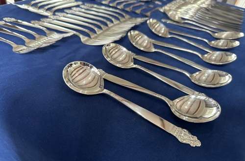 T.H. MARTHINSEN (NORWAY) 57 PIECE `VIDAR` PATTERN EPNS CUTLERY SET - CIRCA 1960`S
