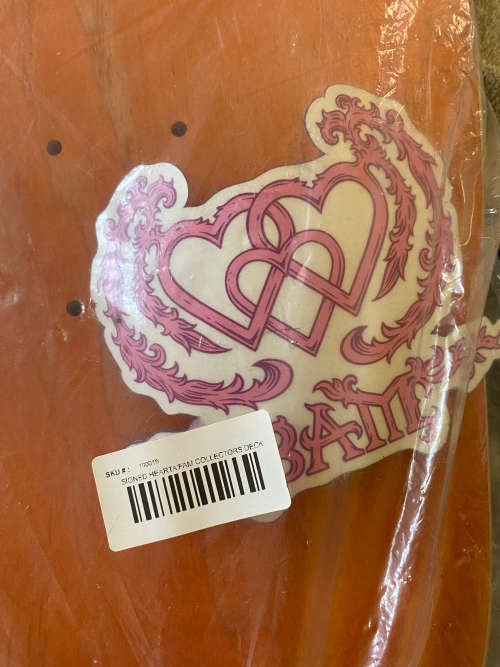 Bam Margera Heart Collection Signed Velvet Skateboard Deck
