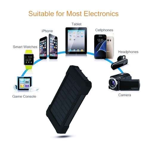Multi-function Solar Powerbank + LED Flashlight | 12000 mAh | 6 Colors Available