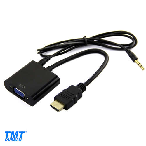 VGA to HDMI Cable with Aux Line Out + Aux Cable