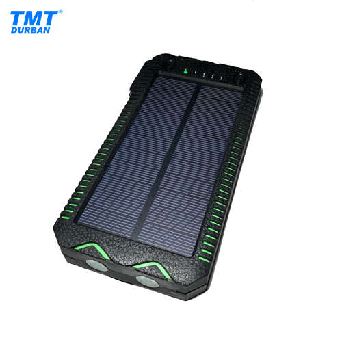 12 000mAh Solar Powerbank with Dual LED Flashlight & Electronic Cigarette Lighter