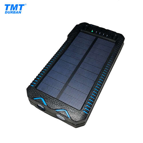 12 000mAh Solar Powerbank with Dual LED Flashlight & Electronic Cigarette Lighter