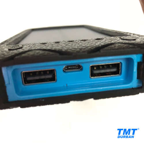 12 000mAh Solar Powerbank with Dual LED Flashlight & Electronic Cigarette Lighter