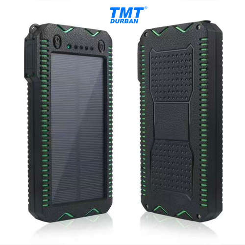 12 000mAh Solar Powerbank with Dual LED Flashlight & Electronic Cigarette Lighter