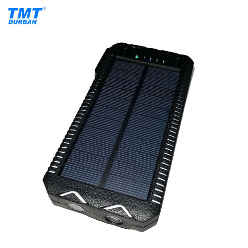 12 000mAh Solar Powerbank with Dual LED Flashlight & Electronic Cigarette Lighter