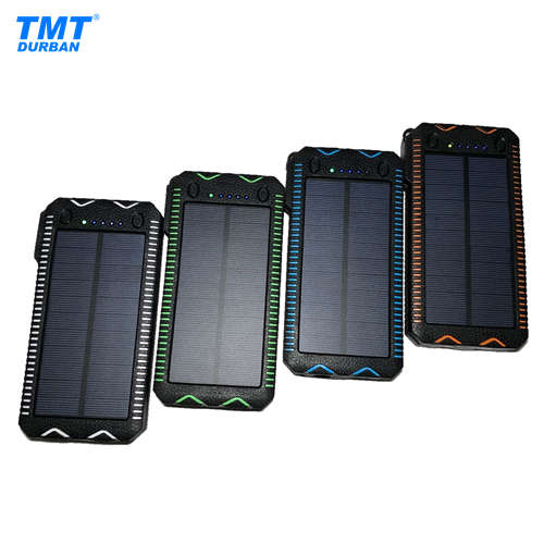 12 000mAh Solar Powerbank with Dual LED Flashlight & Electronic Cigarette Lighter