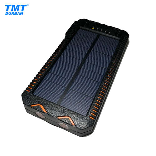 12 000mAh Solar Powerbank with Dual LED Flashlight & Electronic Cigarette Lighter