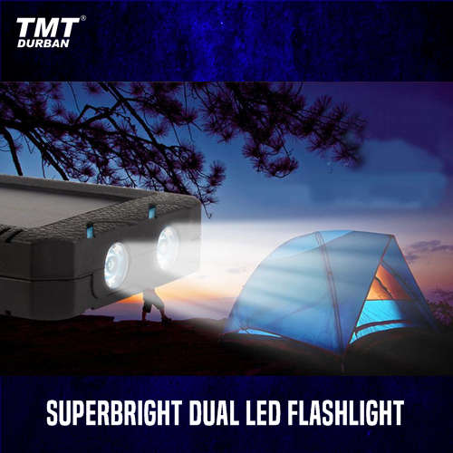 12 000mAh Solar Powerbank with Dual LED Flashlight & Electronic Cigarette Lighter