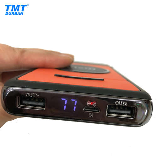 Qi Wireless Charger + 12 000mAh Powerbank with 2 USB Slots + 1 Type C Slot