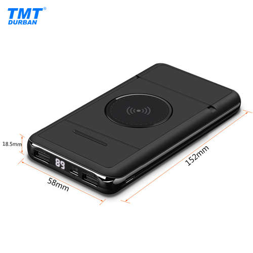 Qi Wireless Charger + 12 000mAh Powerbank with 2 USB Slots + 1 Type C Slot