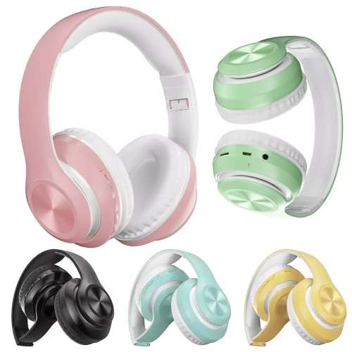P68 Bluetooth Foldable Rechargeable Wireless Headphones Black
