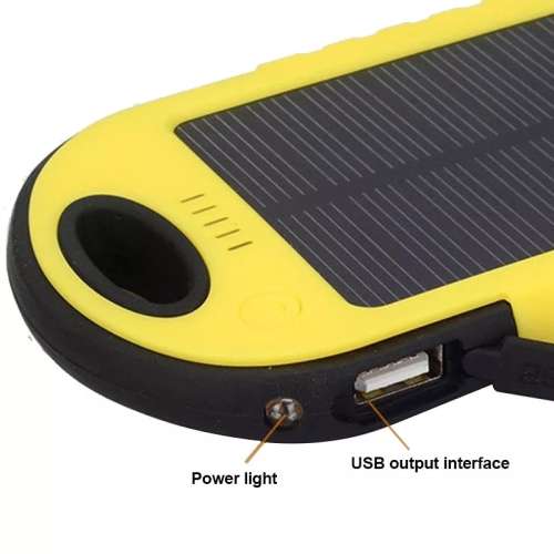 Outdoor Camping Waterproof 5000mah Portable Solar Battery Phone Charger