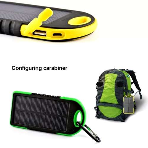 Outdoor Camping Waterproof 5000mah Portable Solar Battery Phone Charger