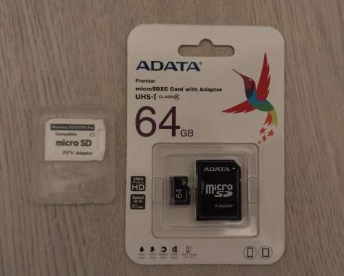 SD2VITA Card Adapter + 64GB Micro SD CARD (PS VITA and PSTV)