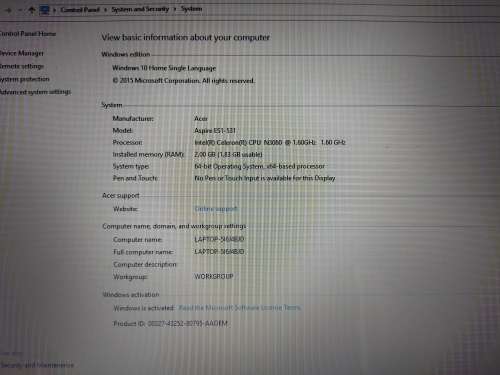 Acer Aspire laptop