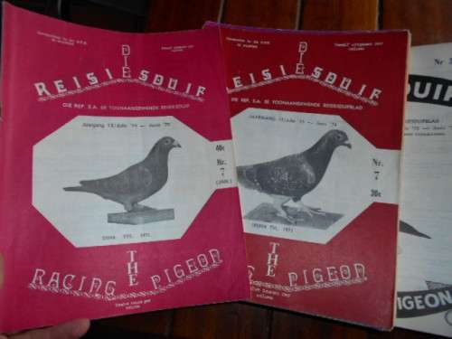 60 MAGAZINES -  DIE WEDVLUGDUIF - THE SOUTH AFRICAN RACING PIGEON/REISIESDUIF - 1967 TO 1979