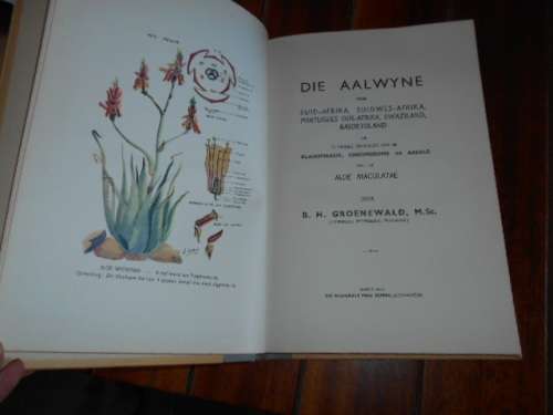 BH GROENEWALD - Die aalwyne van SA, (Aloe macuLatatae) SWA, O-AFRI, Swazil, Basoetoland 1941 hardeb