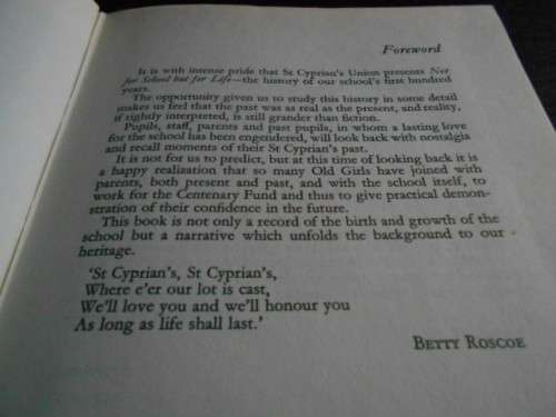 Thomson, D.H. NOT FOR SCHOOL BUT FOR LIFE. Rondebosch Cape St Cyprian`s   autographed