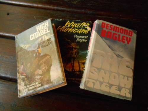 DESMOND BAGLEY - 4 BOOKS - THE SNOW TIGER, WYATTS HURRICANE, HIGH CITADEL and FLYAWAY,