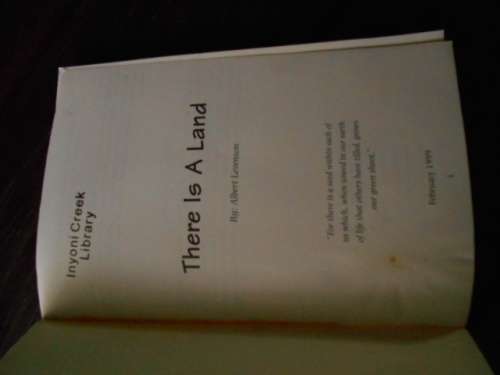 ALBERT LEVENSON - There is a Land:  A Story About The Greenshoot- February 1999