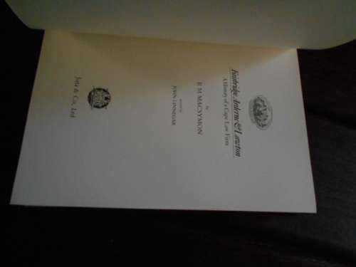 RM MACSYMON - FAIRBRIDGE ARDERNE and LAWTON - HISTORY OF CAPE LAW FIRM