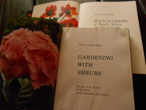 UNA VAN DER SPUY - 2 BOOKS - GARDENING WITH SHRUBS 1973  and WILD FLOWERS 1976