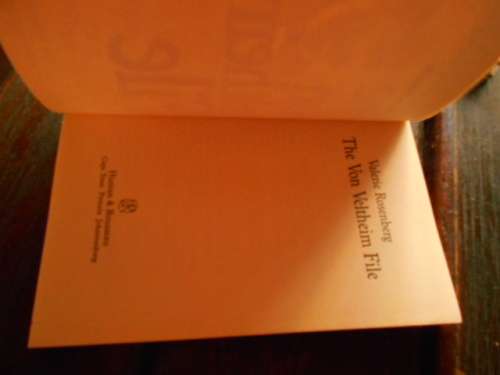 V ROSENBERG - THE VON VELTHEIM FILE - Mining novel HUMAN and ROUSSEAU - 1997 ED. SOFTBACK